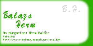 balazs herm business card